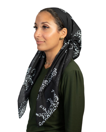 Tie Ur Knot Black Cheetah on Cheetah Print Square myselflingerie.com